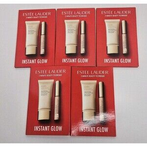Lot Of 5 Estee Lauder 3 Minute Beauty Technique Instant Glow 4 PIECE SAMPLE